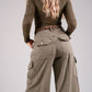Kiera Relaxed Cargo Jeans In Khaki
