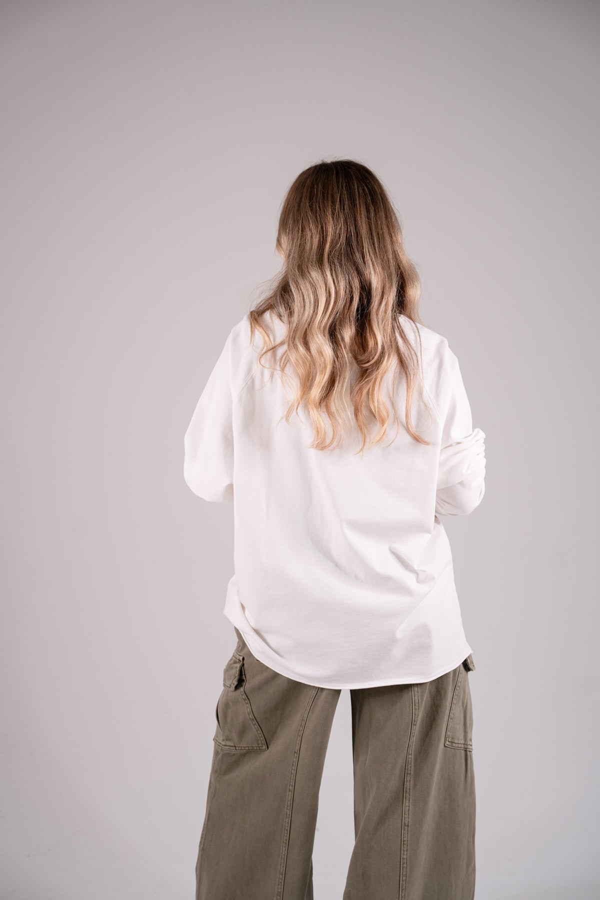 Kiera Oversized Long Sleeve T-Shirt In White