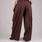 Kendra Pleated Barrell Trousers In Bordeaux Check