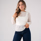 Holly Long Sleeve Lace Top In Cream