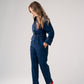 Love Laura Denim Jumpsuit In Dark Wash