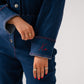 Love Laura Denim Jumpsuit In Dark Wash