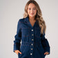 Love Laura Denim Jumpsuit In Dark Wash