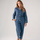 Love Laura Denim Jumpsuit In Light Wash