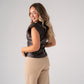 Kiera Faux Leather Top In Chocolate