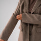 Kiera Fine Check Blazer In Brown