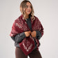 Kendra Printed Scarf In Bordeaux