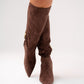 Love Laura Suede Knee Boot In Chocolate