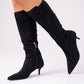 Love Laura Suede Knee Boot In Black