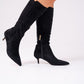 Love Laura Suede Knee Boot In Black