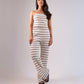 Erica Crochet Trousers In Mono Stripe