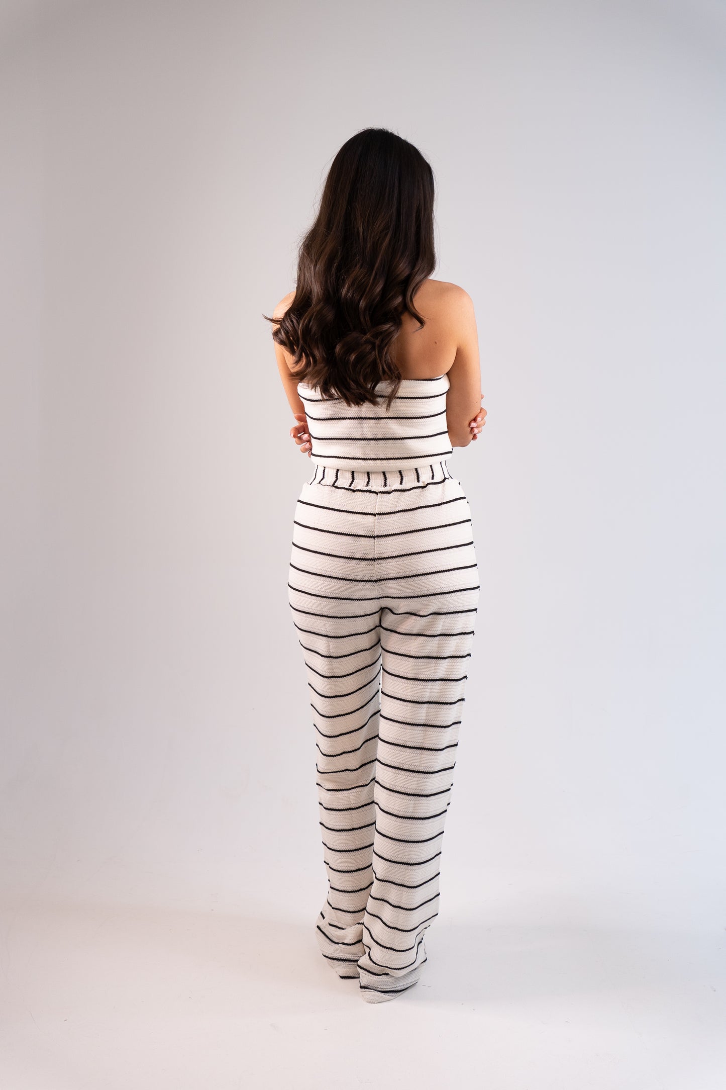 Erica Crochet Trousers In Mono Stripe
