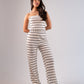 Erica Strapless Crochet Top In Mono Stripe