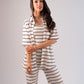 Erica Crochet Shirt In Mono Stripe