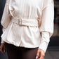 Love Laura Belted Leisure Jacket In Cream