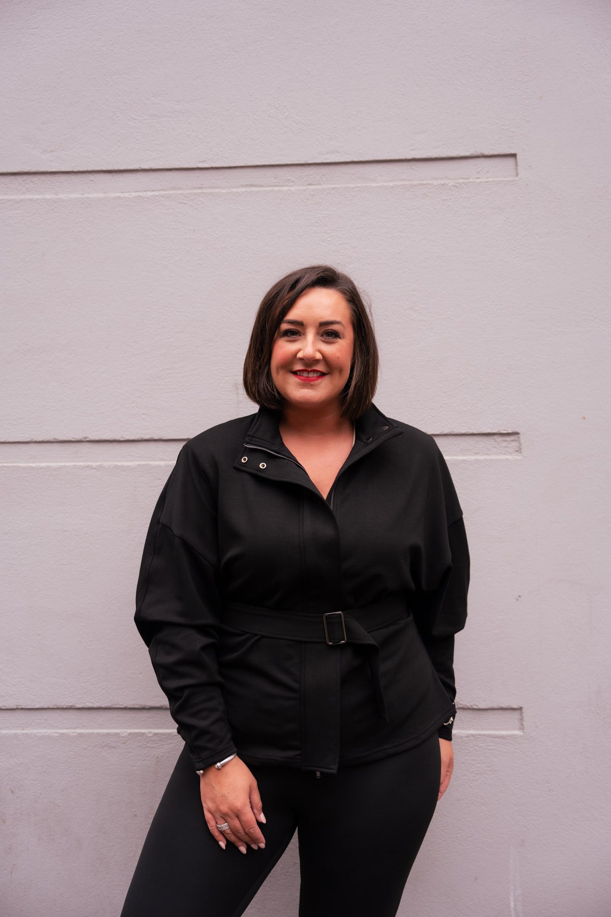Love Laura Belted Leisure Jacket In Black