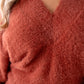 Love Laura Soft Touch V-Neck Jumper In Cinnamon