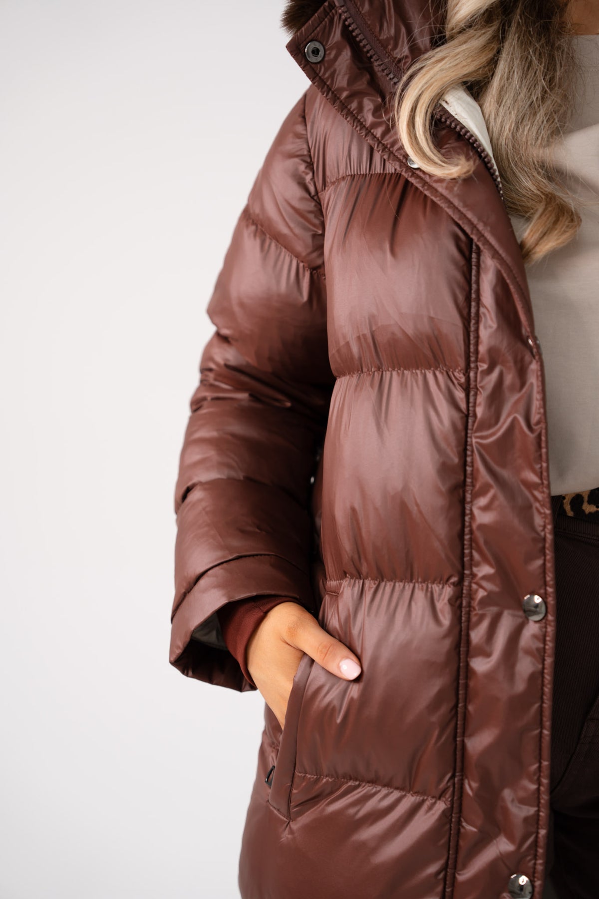 Love Laura Puffa Coat In Chocolate