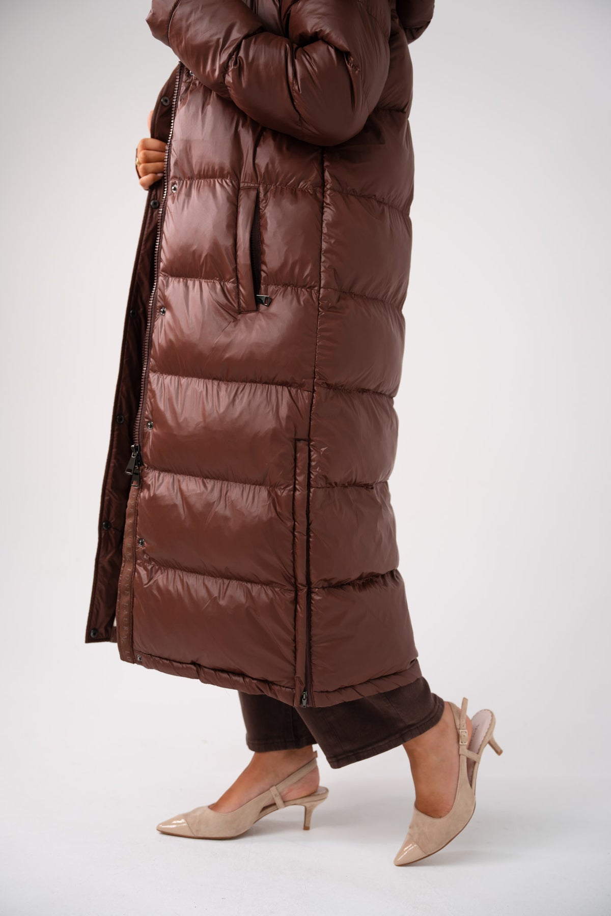 Love Laura Puffa Coat In Chocolate
