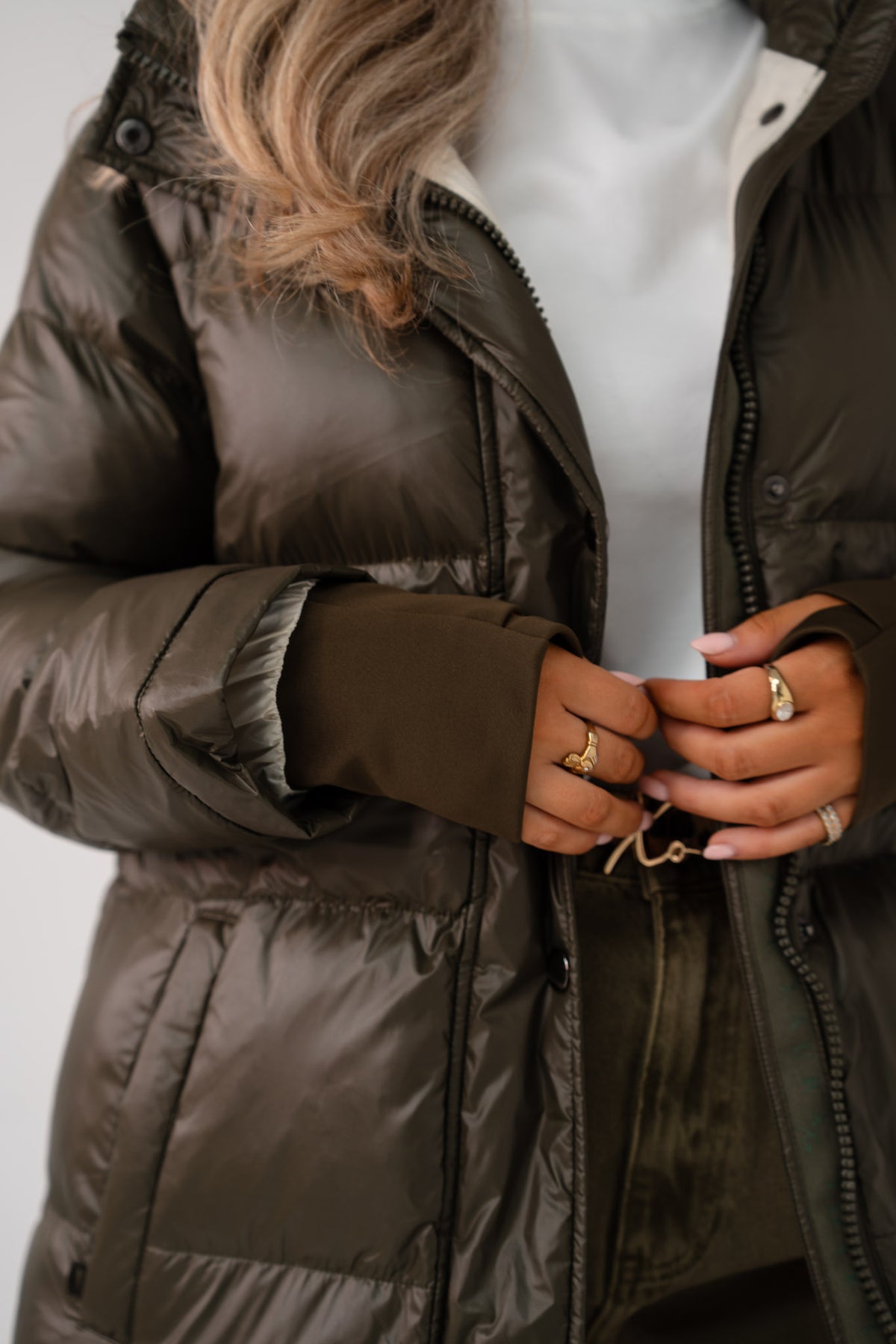 Love Laura Puffa Coat In Khaki