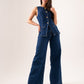 Love Laura Wide Leg Jeans In Dark Wash