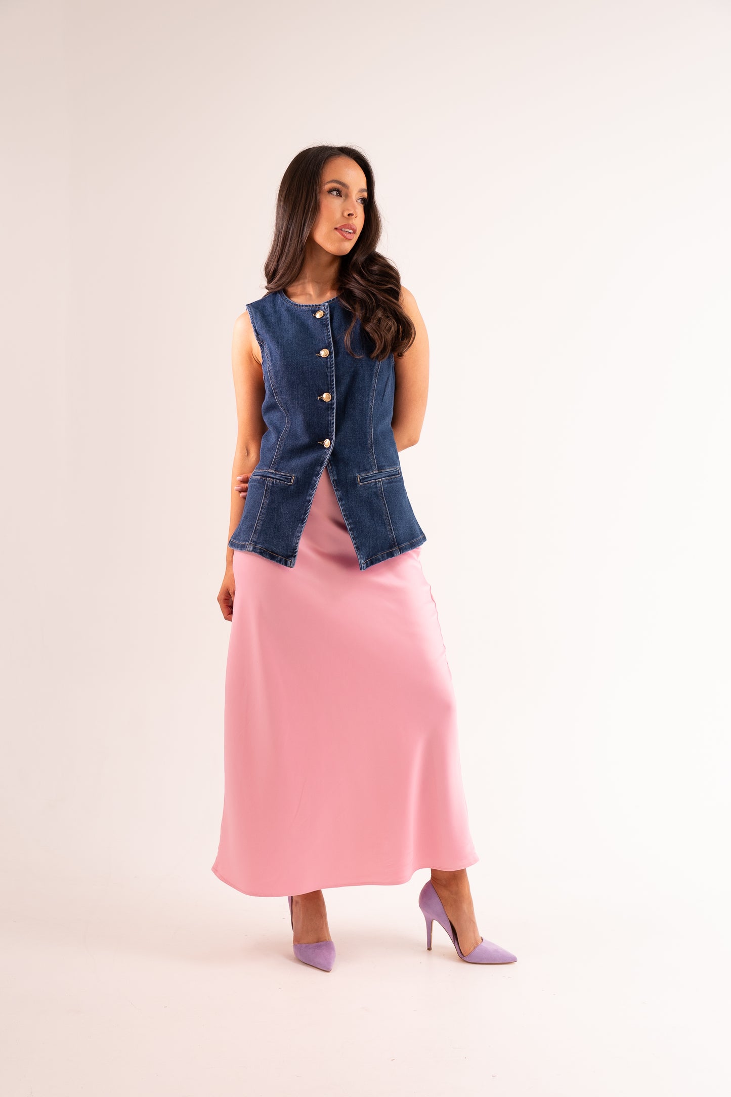 Love Laura Slip Skirt In Pink
