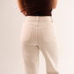 Love Laura Chocolate Trim Turn Up Jeans In Cream