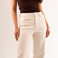 Love Laura Chocolate Trim Turn Up Jeans In Cream