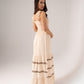 Lydia Embroidered Maxi Dress In Neutral