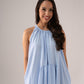 Millie Pinstripe Maxi Dress In Blue