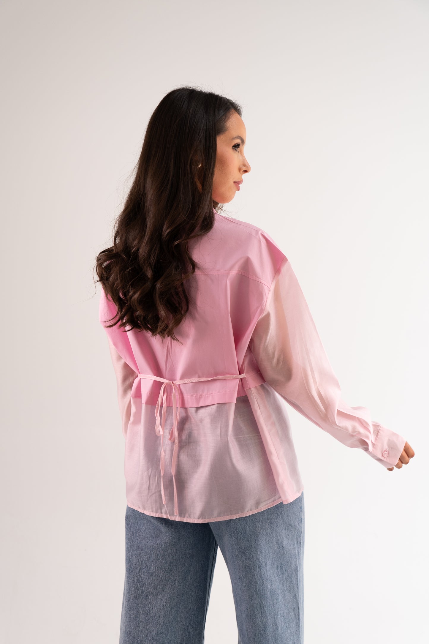 Polly Contrast Shirt In Pink