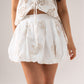 Polly Floral Balloon Skirt In White