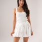 Polly Floral Balloon Skirt In White