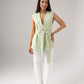 Polly Tie Waist Sleeveless Blazer In Green