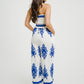 Polly Strapless Jumpsuit In Blue Print
