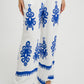 Polly Strapless Jumpsuit In Blue Print