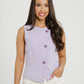 Kendra Asymmetric Denim Waistcoat In Lilac