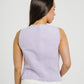 Kendra Asymmetric Denim Waistcoat In Lilac