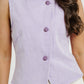 Kendra Asymmetric Denim Waistcoat In Lilac
