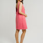 Kendra Denim Shift Dress In Coral