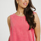 Kendra Denim Shift Dress In Coral