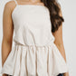 Paige Peplum Top In Neutral