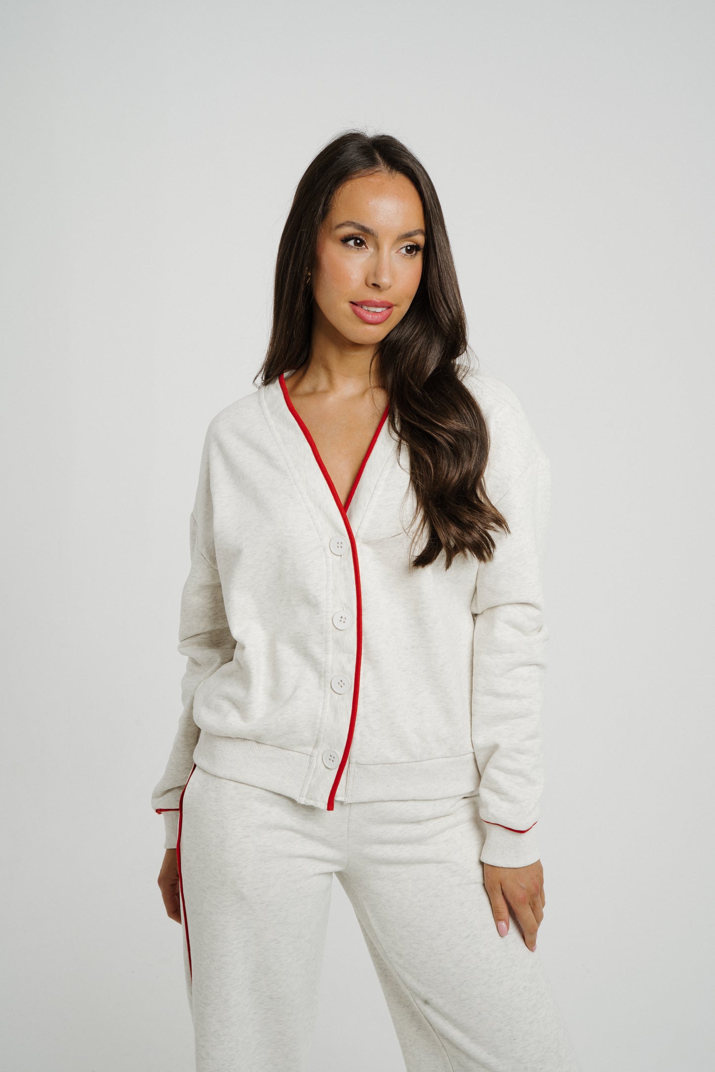 Love Laura Red Trim Jacket In Grey