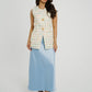 Love Laura Slip Skirt In Powder Blue