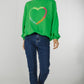Alaina Embroidered Sweatshirt In Green - The Walk in Wardrobe
