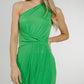 Alana Drape Front Dress In Green - The Walk in Wardrobe