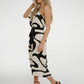 Alana One Shoulder Dress In Monochrome Print - The Walk in Wardrobe