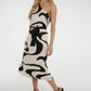 Alana One Shoulder Dress In Monochrome Print - The Walk in Wardrobe