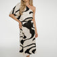 Alana One Shoulder Dress In Monochrome Print - The Walk in Wardrobe