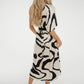 Alana One Shoulder Dress In Monochrome Print - The Walk in Wardrobe